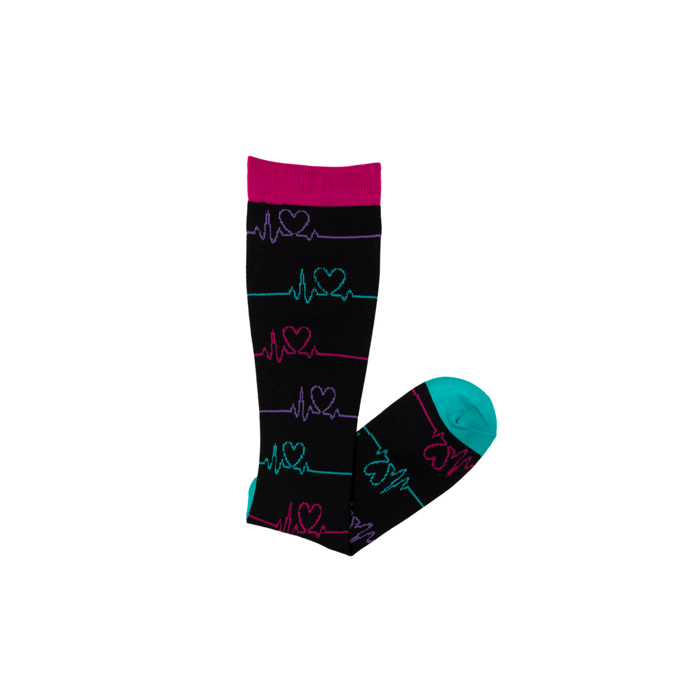 Heart Line Compression colorful socks | knee high socks | scrubculture.com
