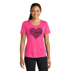 Neon Pink Nurse Heart T-Shirt